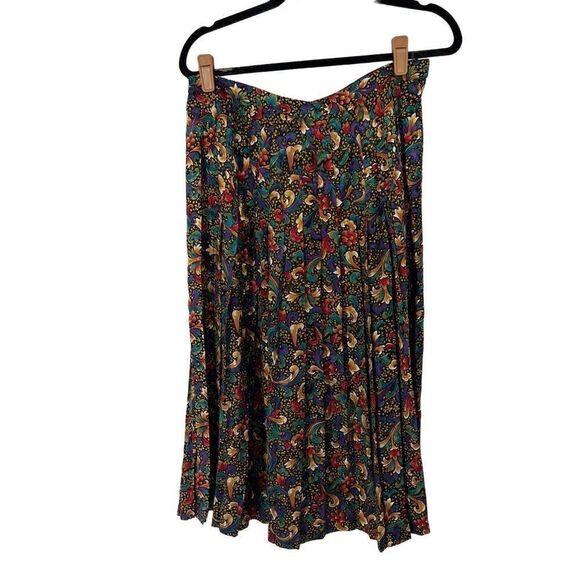 Vintage 100% Silk Print Skirt‎ - Picture 2 of 6